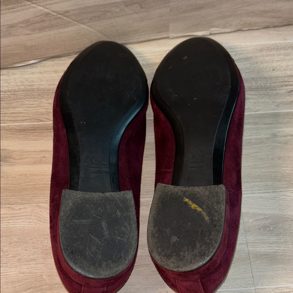 AGL Plum Suede Flat Loafers - Picture 8 of 9